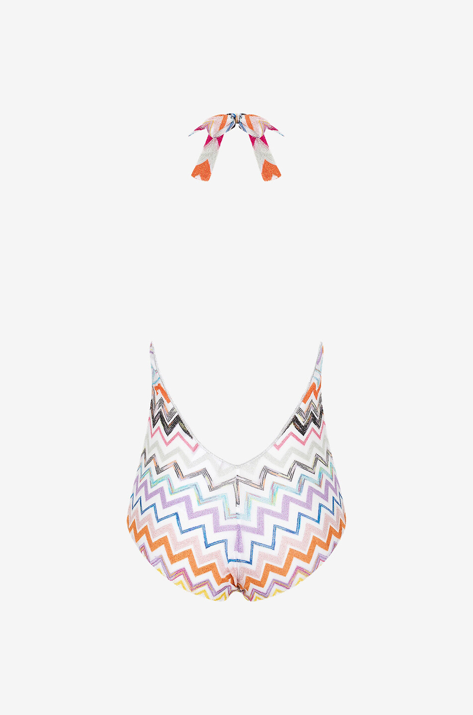 MISSONI Glittering zig-zag knit swimsuit with lacing Women MULTI COLOURED 2