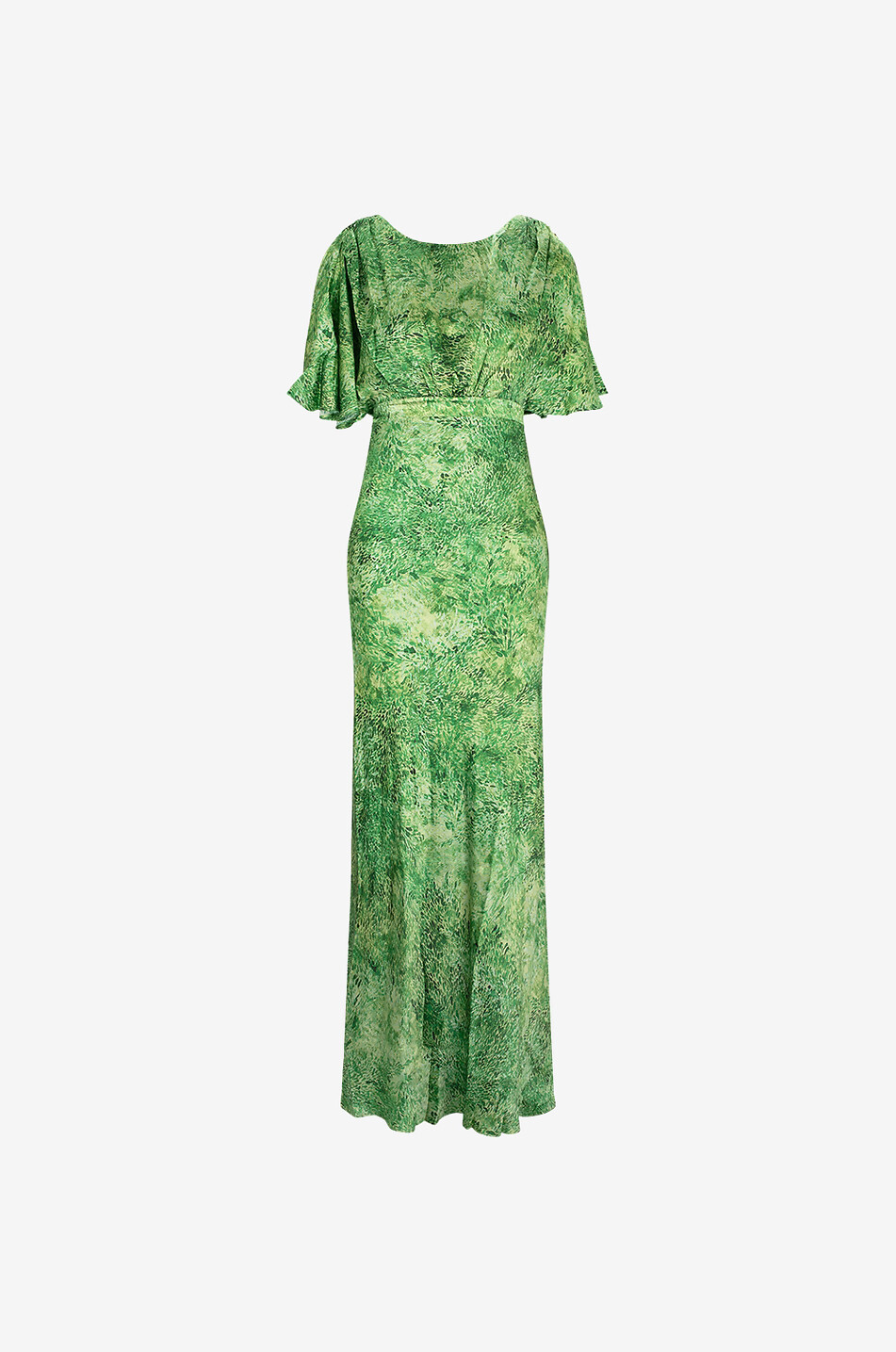 SALONI Robe longue en satin Winona Thistledown Verte Femme MULTICOLORE 1
