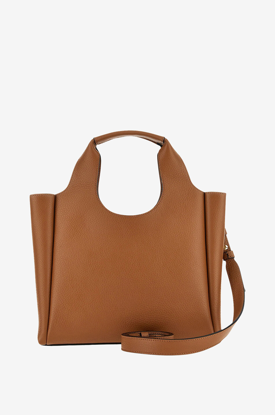 Small woman shopping brown popular bag