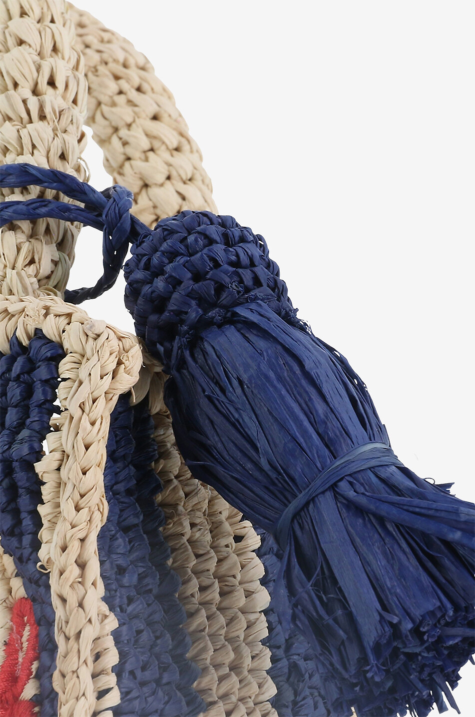 Vanity Mini Raffia striped raffia tote bag