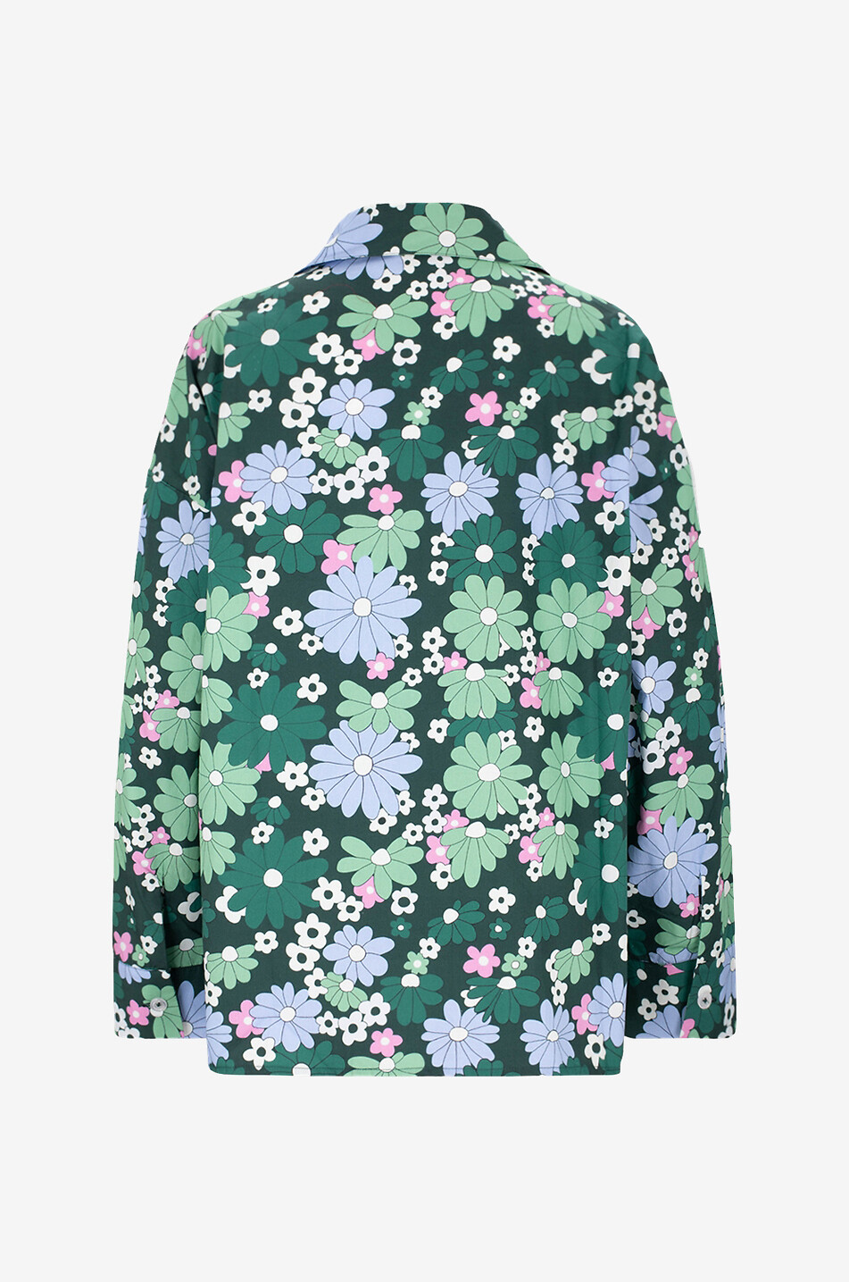 BALOU The Organic Shirt floral long-sleeved oversize shirt Women GREEN 2