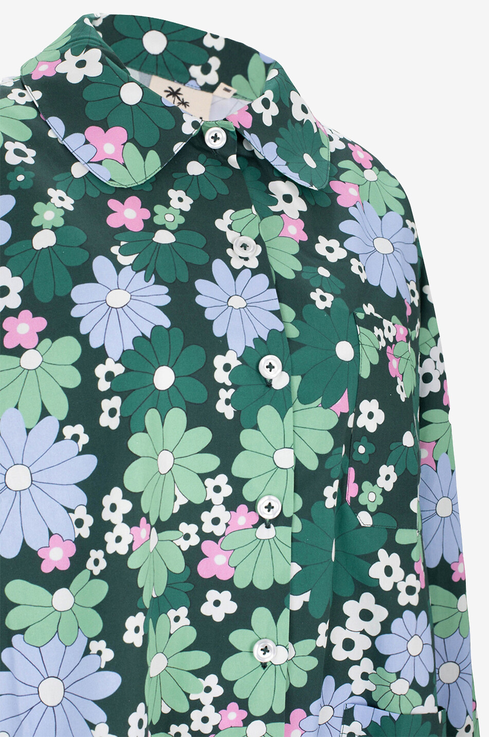 BALOU The Organic Shirt floral long-sleeved oversize shirt Women GREEN 3