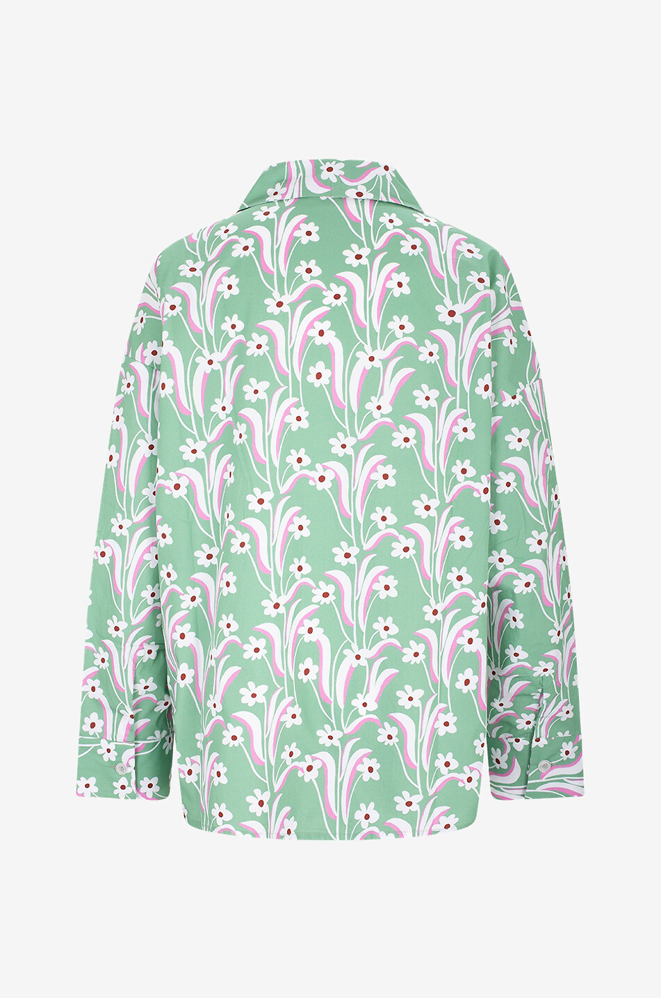 BALOU The Organic Shirt printed long-sleeved oversize shirt Women LIGHT GREEN 2