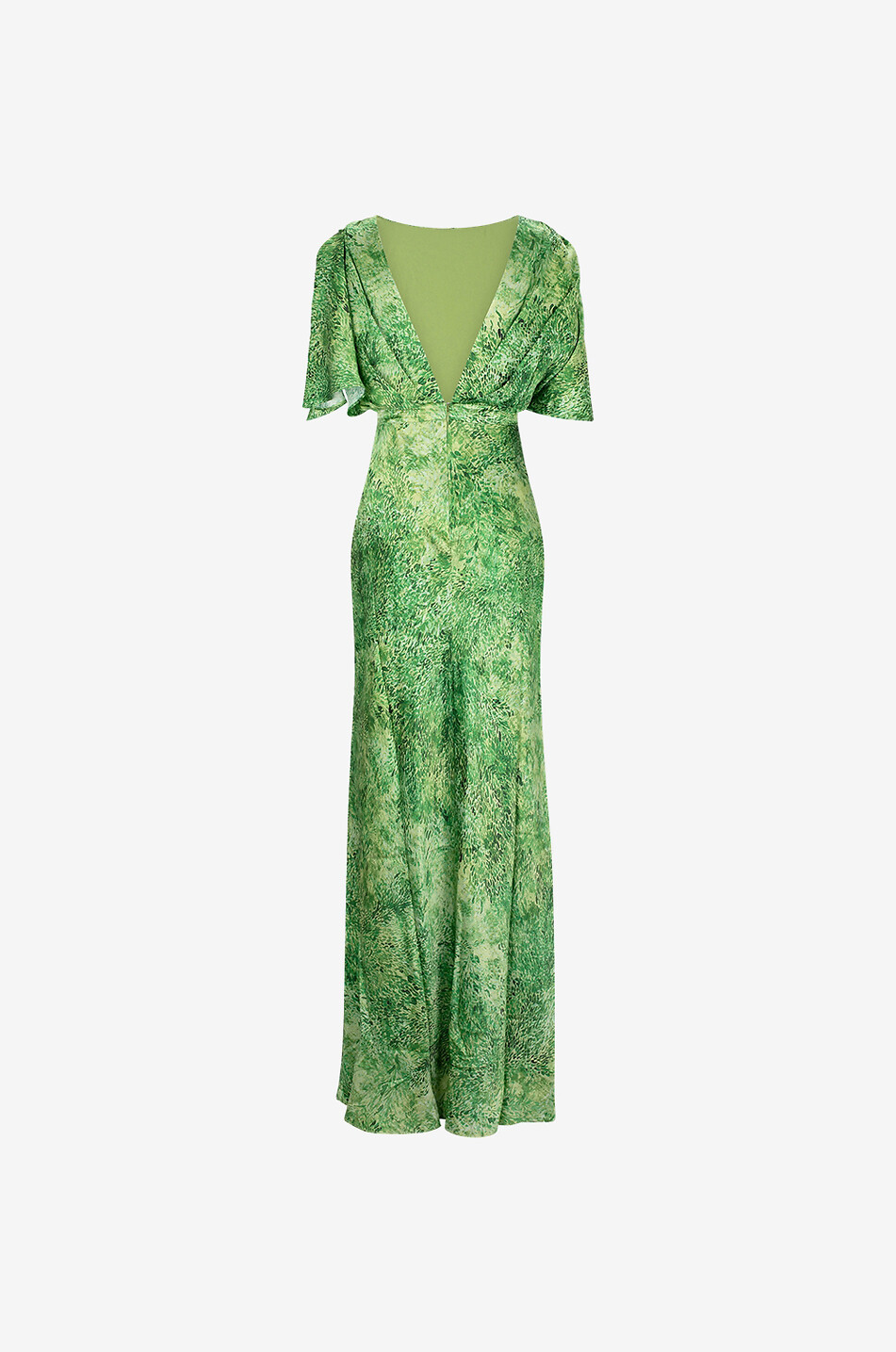 SALONI Robe longue en satin Winona Thistledown Verte Femme MULTICOLORE 2