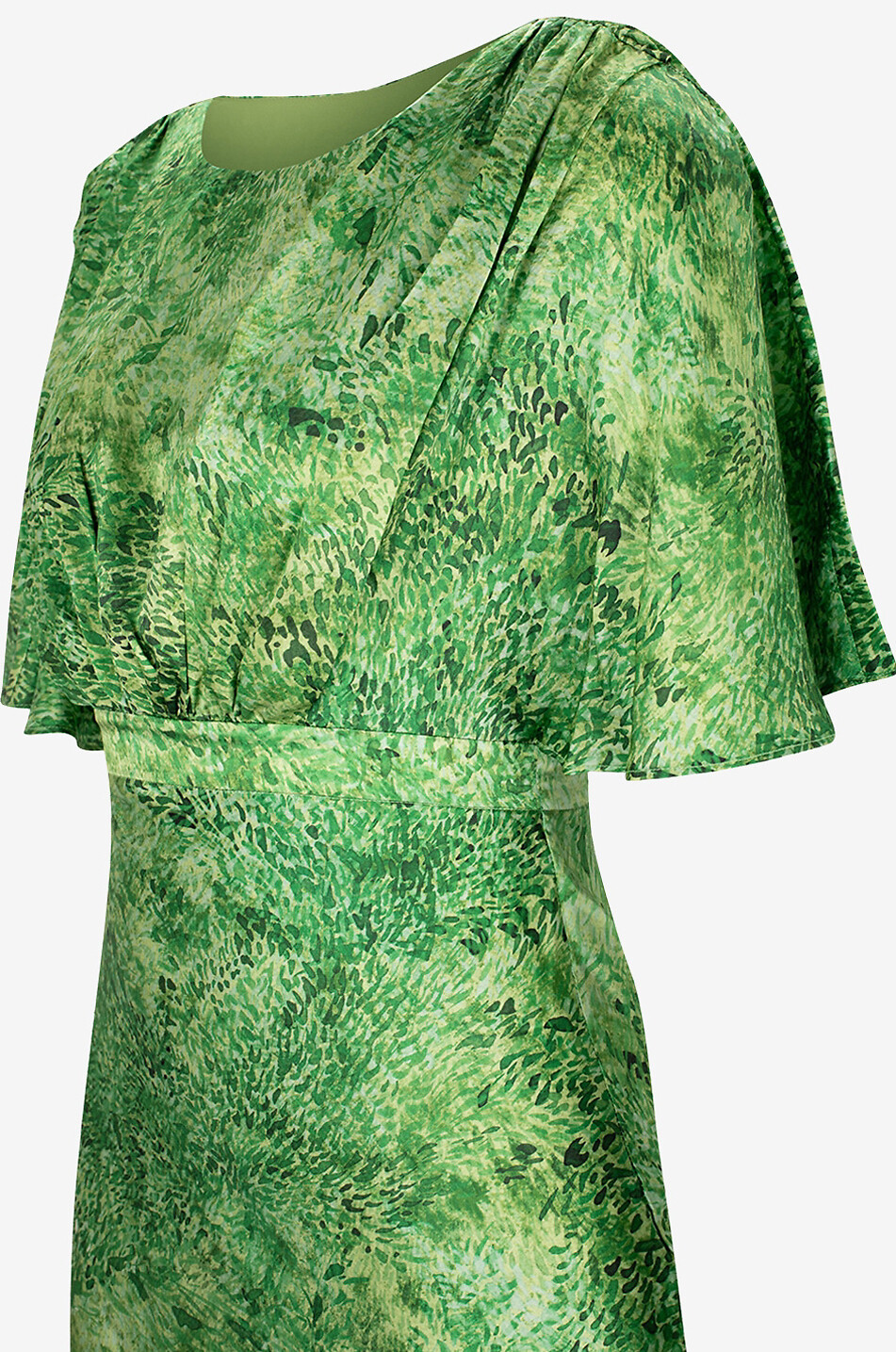 SALONI Robe longue en satin Winona Thistledown Verte Femme MULTICOLORE 3