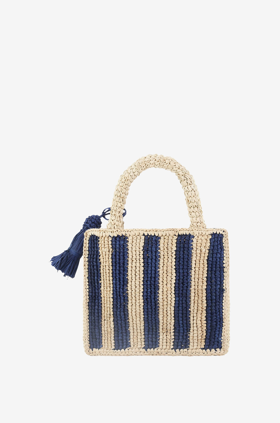 Vanity Mini Raffia striped raffia tote bag