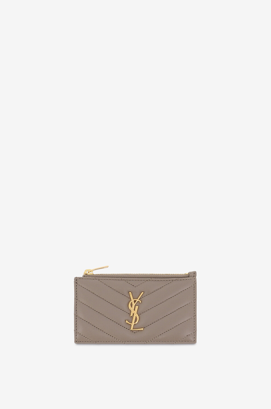 Saint Laurent FRAGMENTS ZIPPED CARD CASE outlet IN GRAINED LEATHER