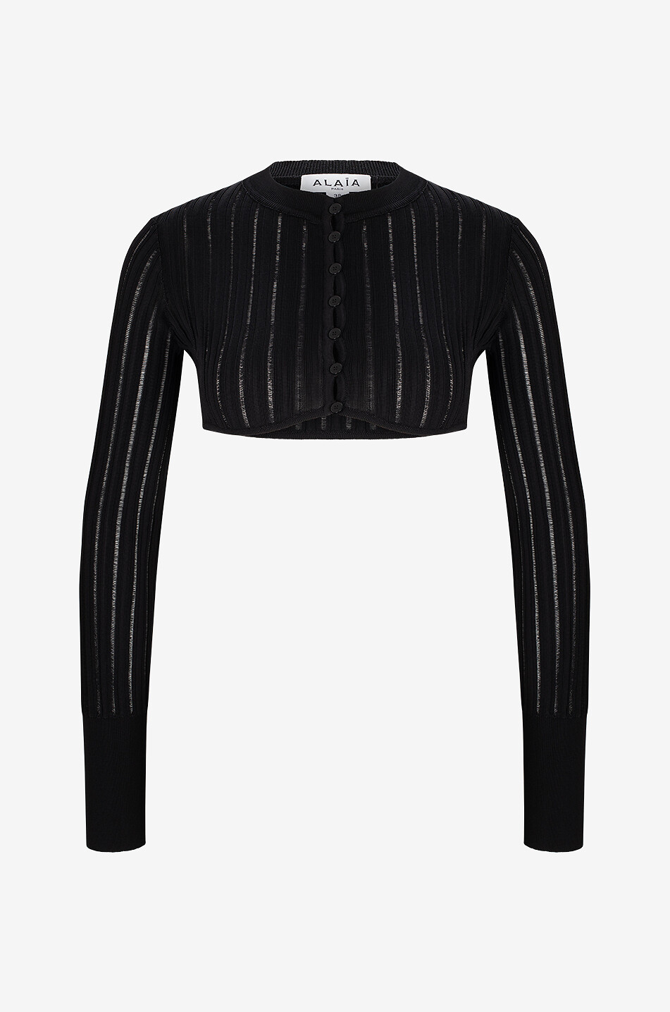 Crinoline cropped openwork cardigan