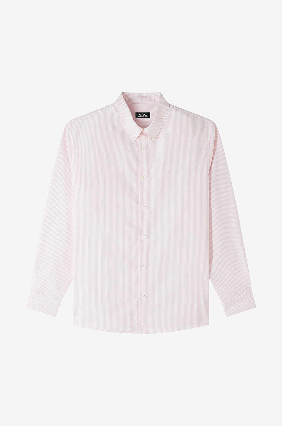 A.P.C. Chemise rayée en coton biologique Greg Homme ROSE CLAIR 1