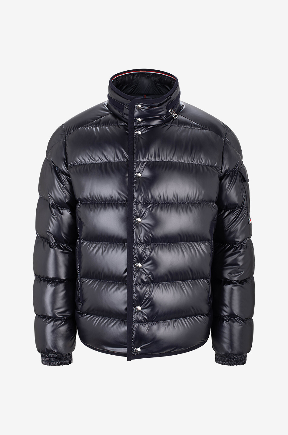 Lackierte kurze Daunenjacke mit Stehkragen Gourette