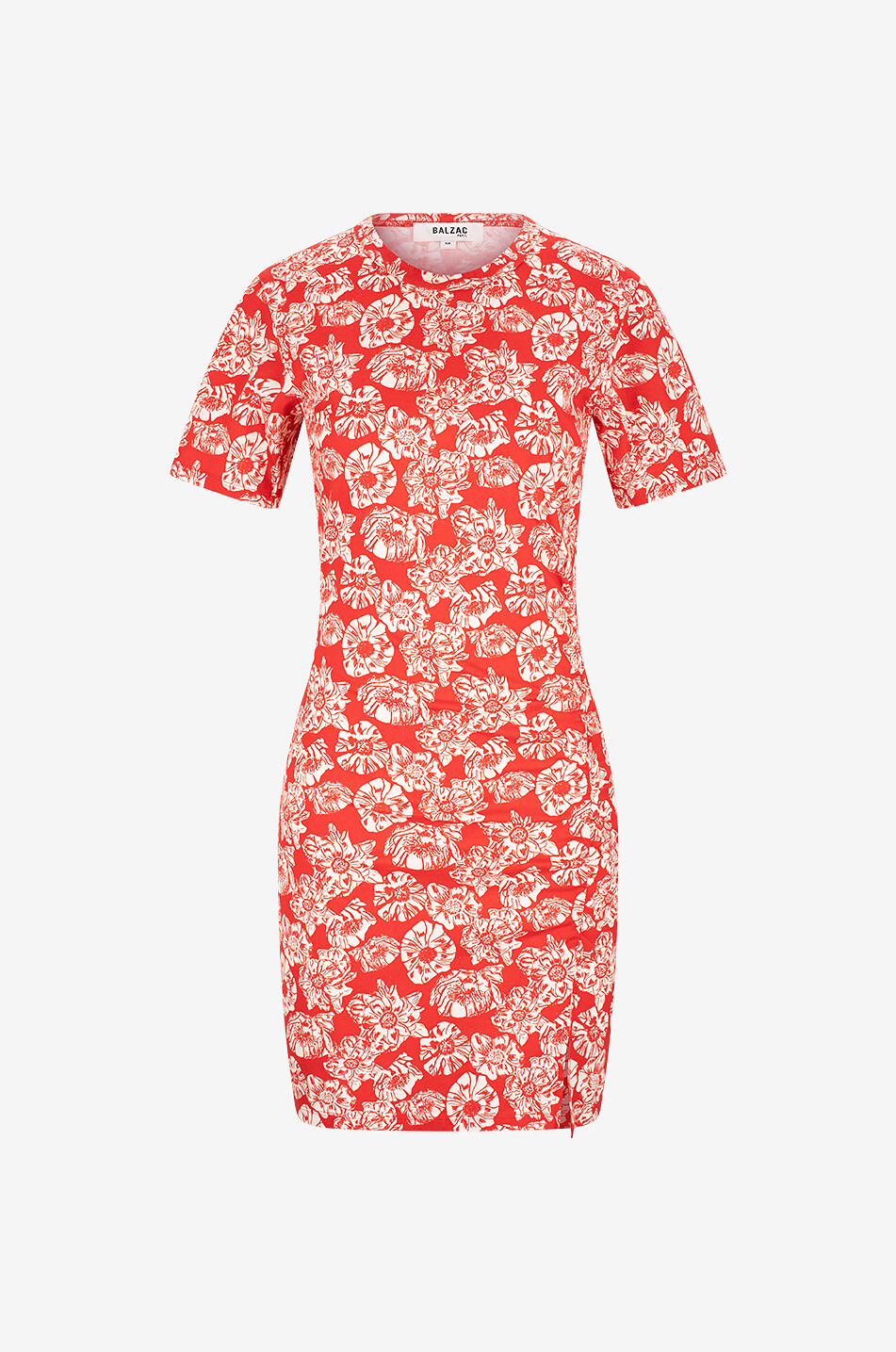 Floreal flounced mini T-shirt dress