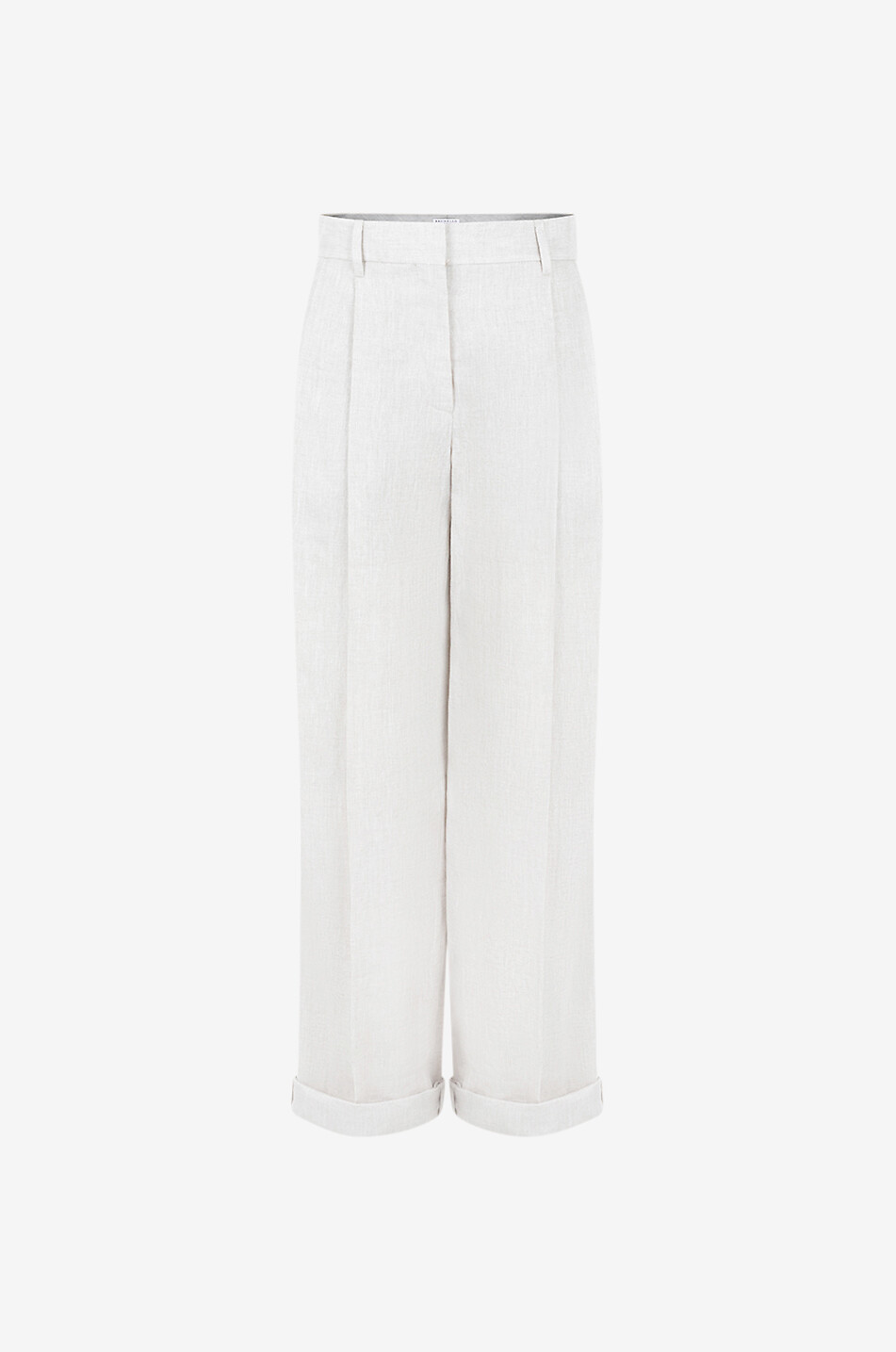 BRUNELLO CUCINELLI Ausgewaschene Leinenhose mit weitem Bein Wide Pleated Damen BEIGE 1