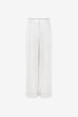 Ausgewaschene Leinenhose mit weitem Bein Wide Pleated