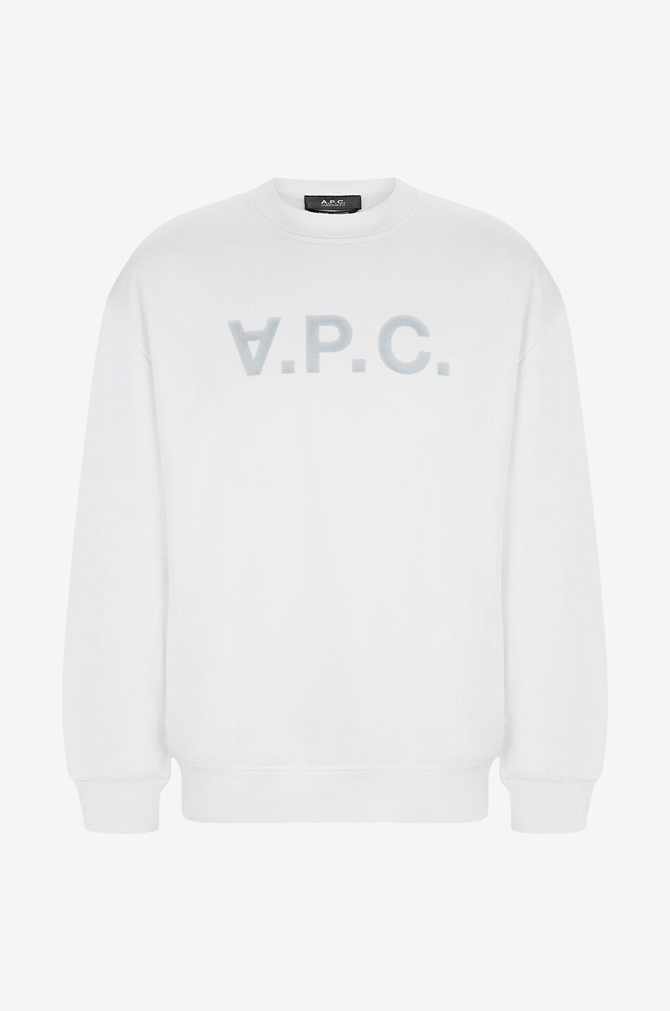 Grand VPC oversize flock-print adorned crewneck sweatshirt