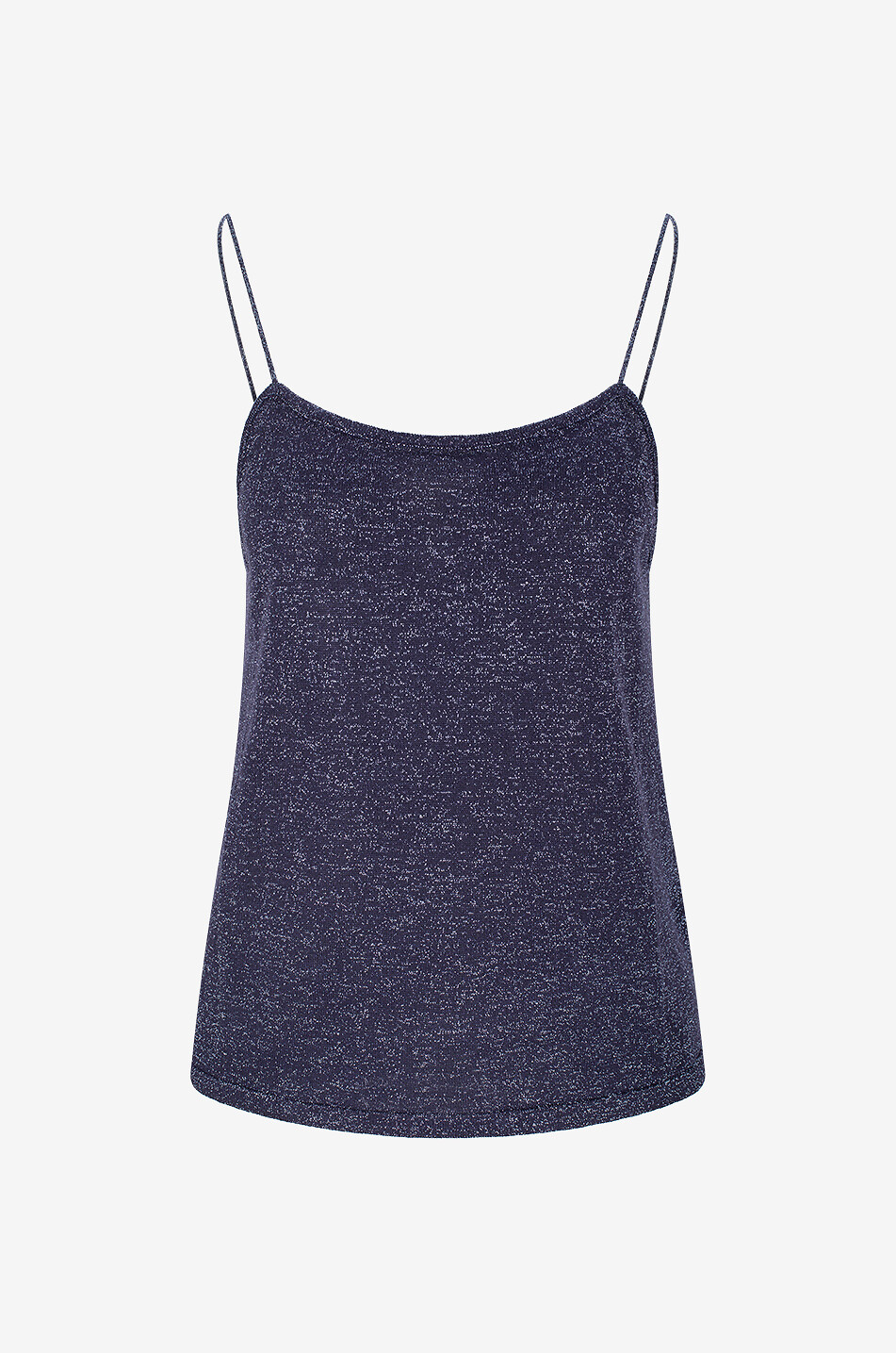 Top à bretelles en maille et lurex Amandier