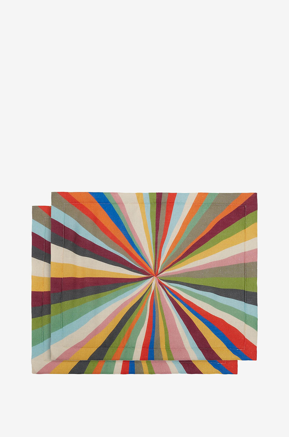 LA DOUBLEJ Harringbone Rainbow Rays set of 2 rectangular linen placemats Home MULTI COLOURED 1