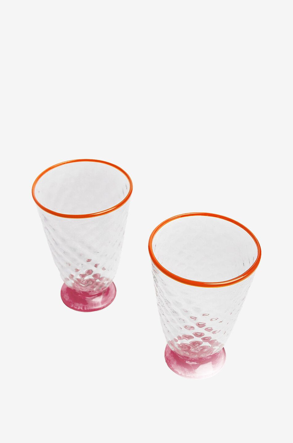 LA DOUBLEJ Quilted Murano set of 2 glasses Home PINK 2