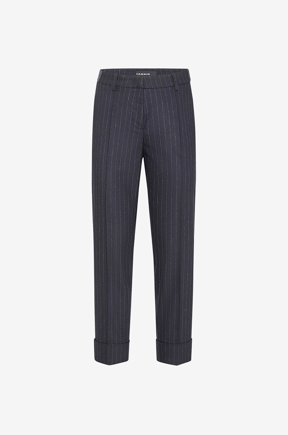 Zigarettenhose aus Nadelstreifen-Flanell Krystal