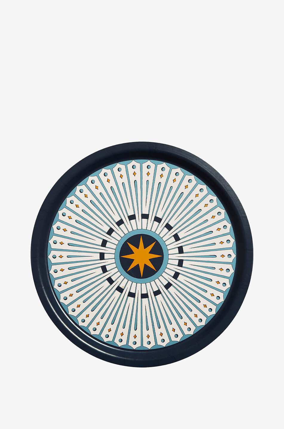 Plateau rond imprimé en bois laminé Feria Midnight