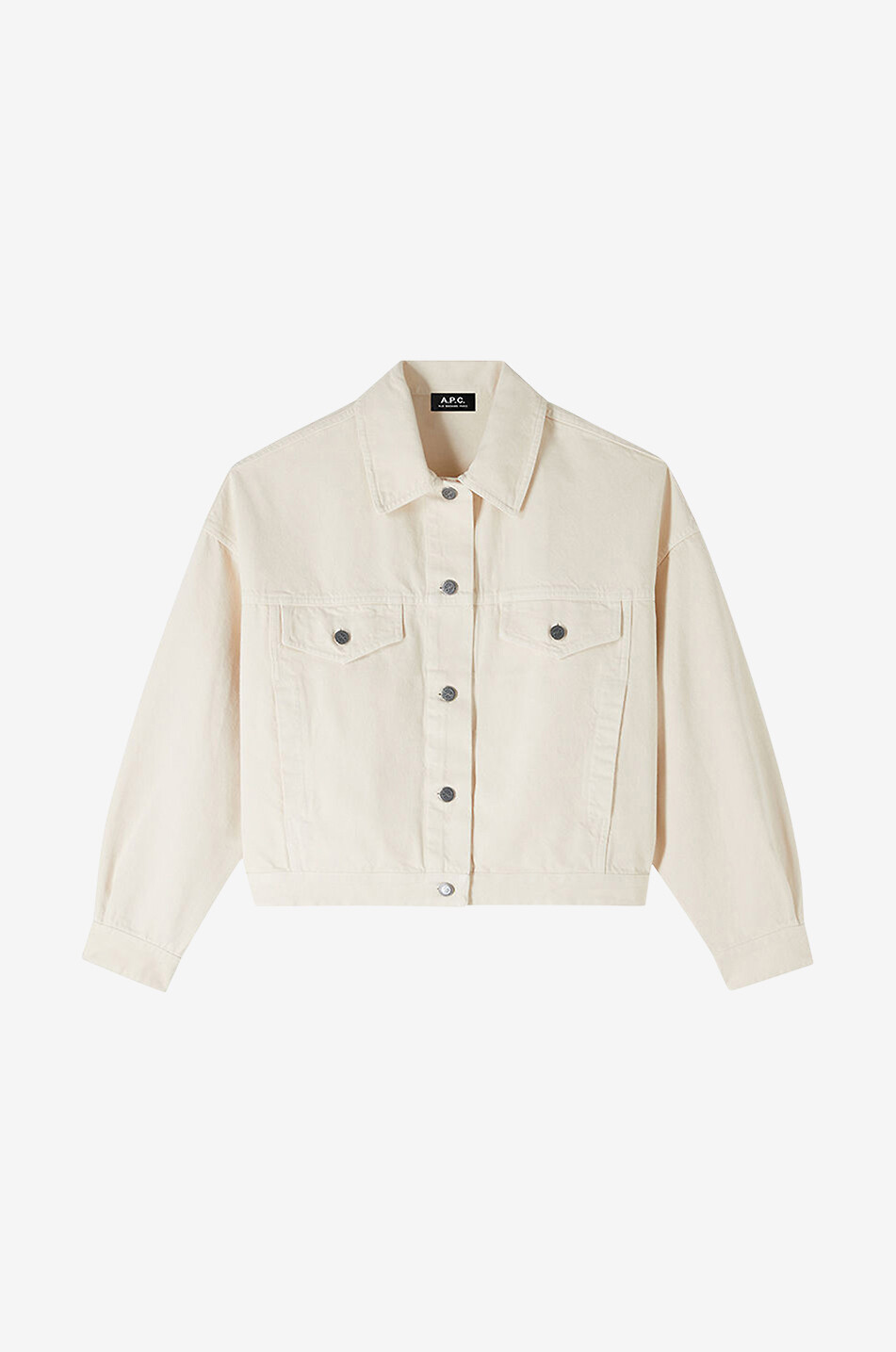 Blouson boxy en denim bio Cally Ecru