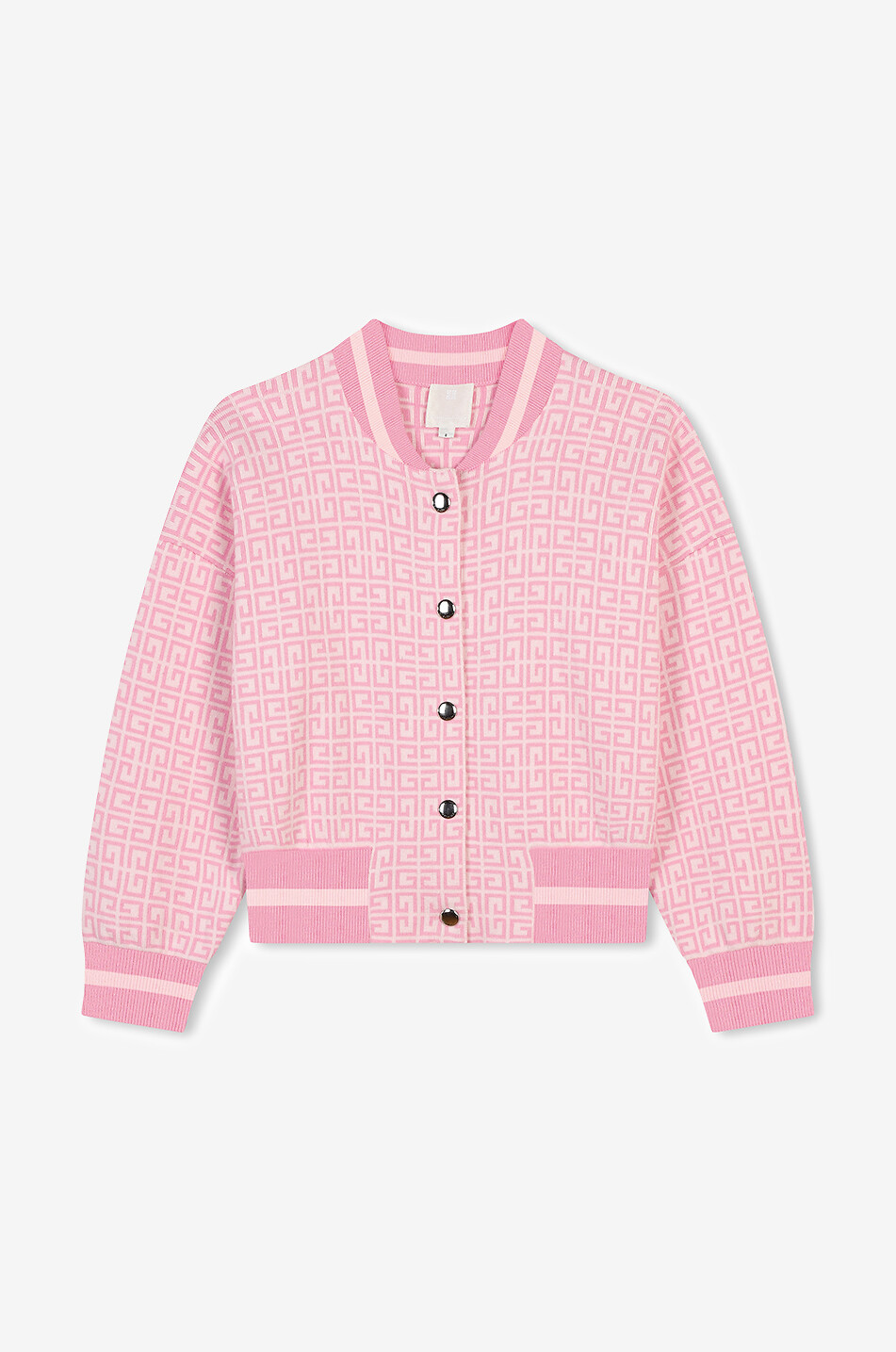 Cardigan jacquard fille en coton et cachemire 4G