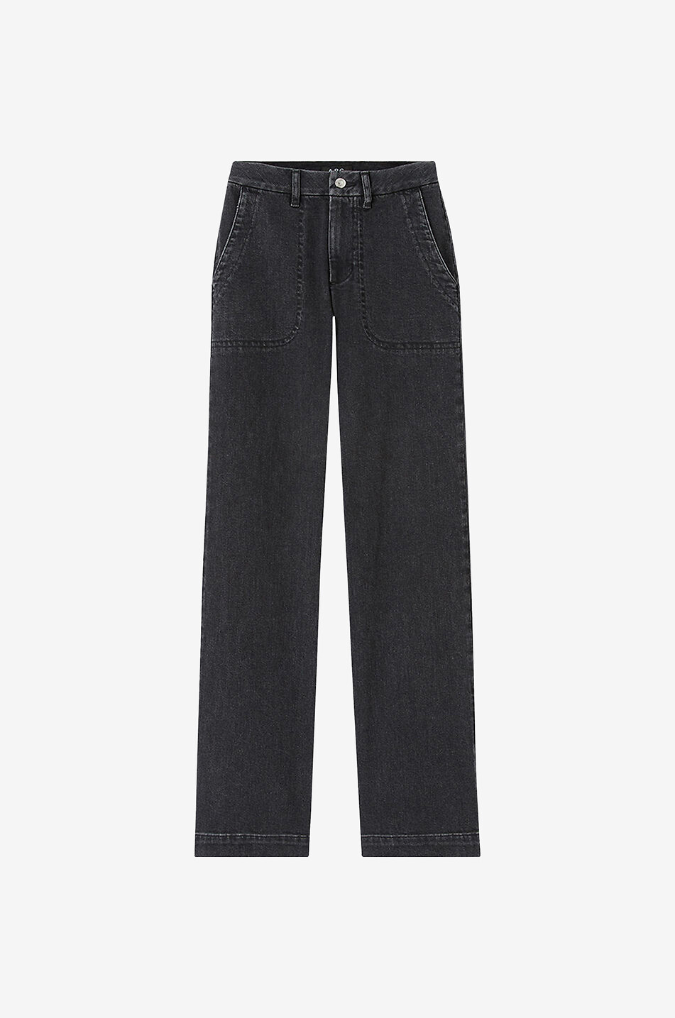 Jean évasé taille haute Seaside Noir Délavé