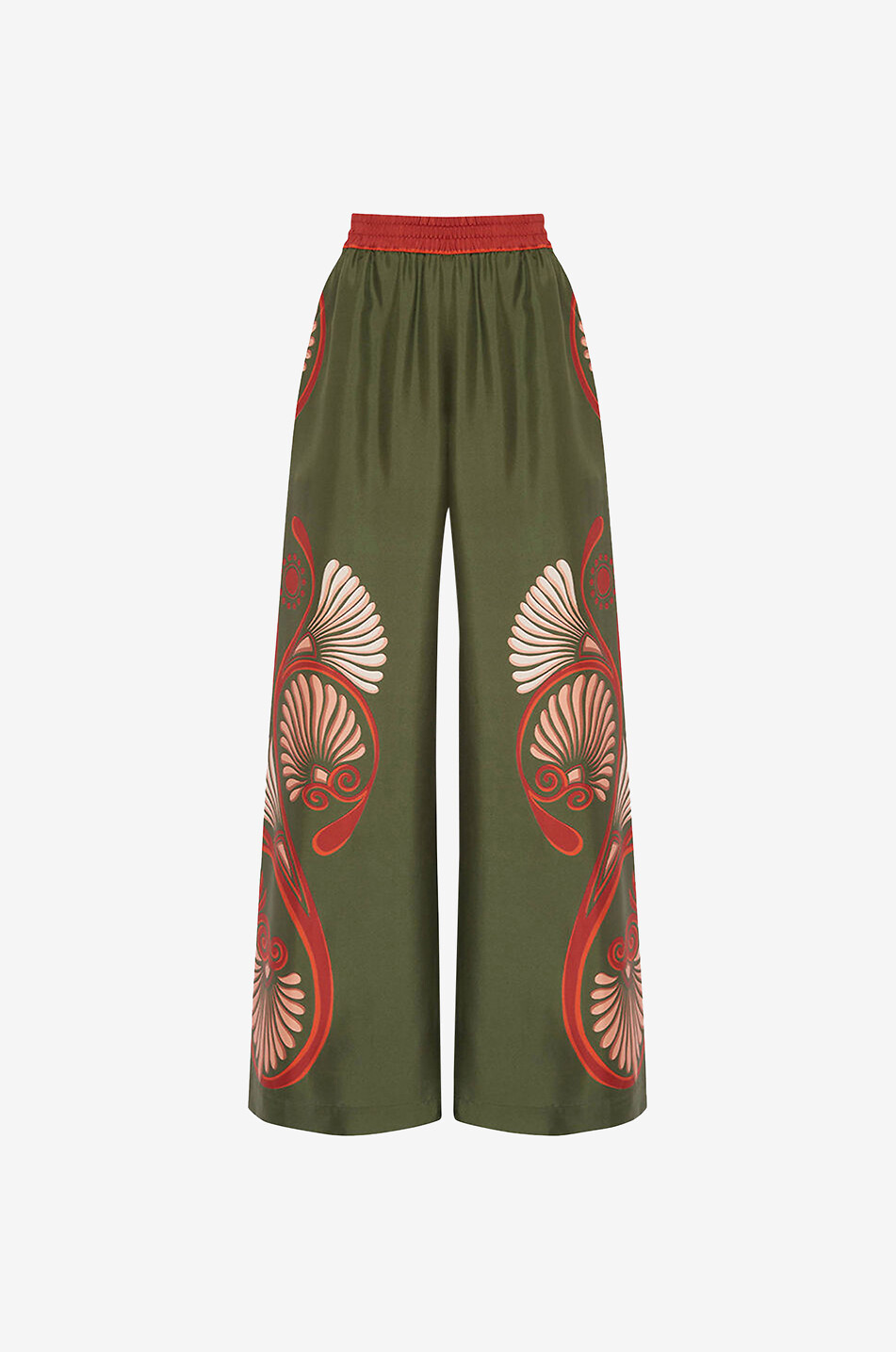 LA DOUBLEJ Seidenhose mit weitem Bein Palazzo Kerylos Placée Damen GRÜN 1