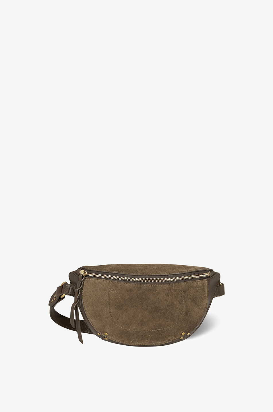 Lino suede and grained leather belt bag