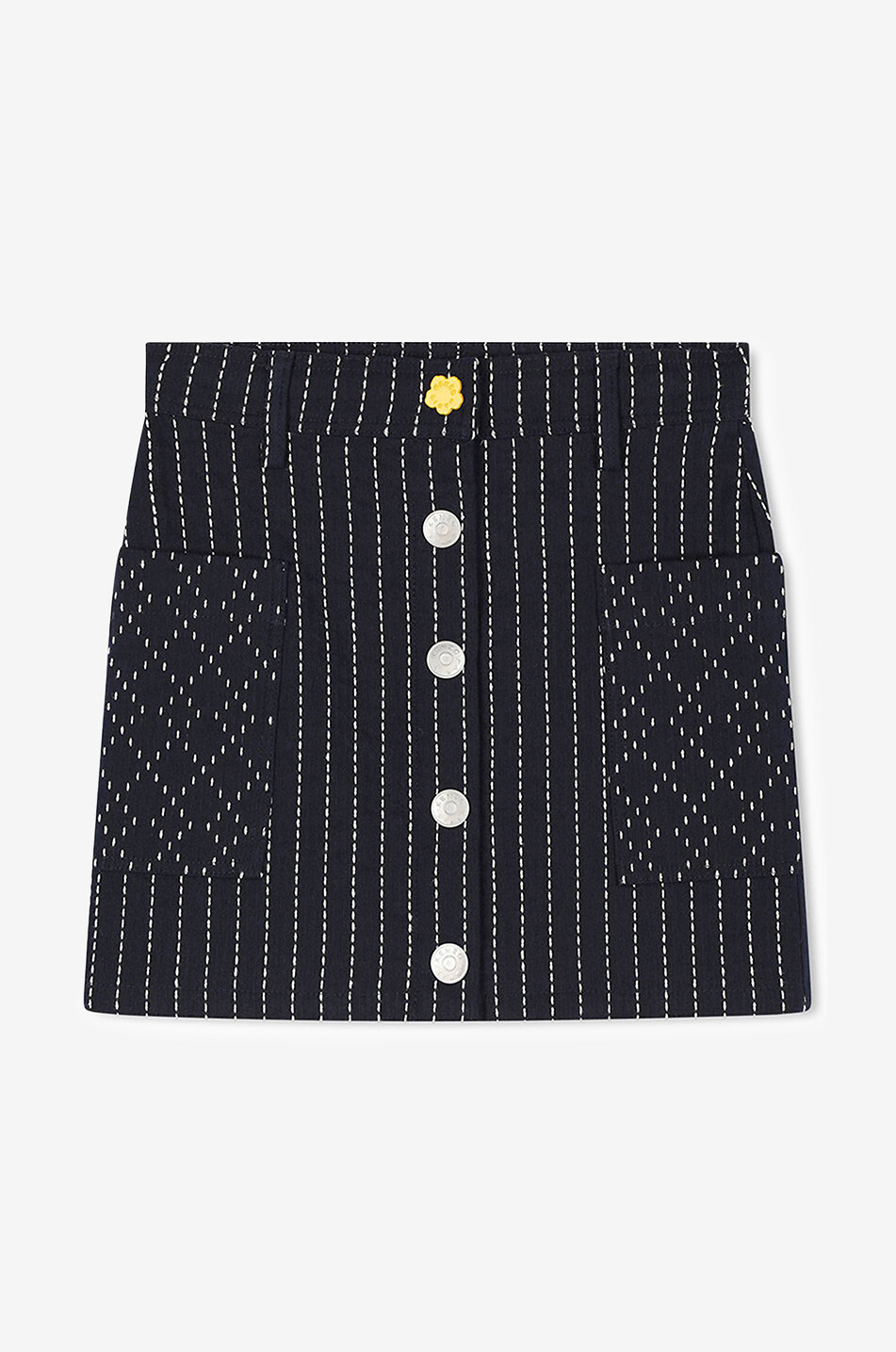 KENZO Mädchen-Nadelstreifen-Minirock Sashiko Mädchen DUNKELBLAU 1