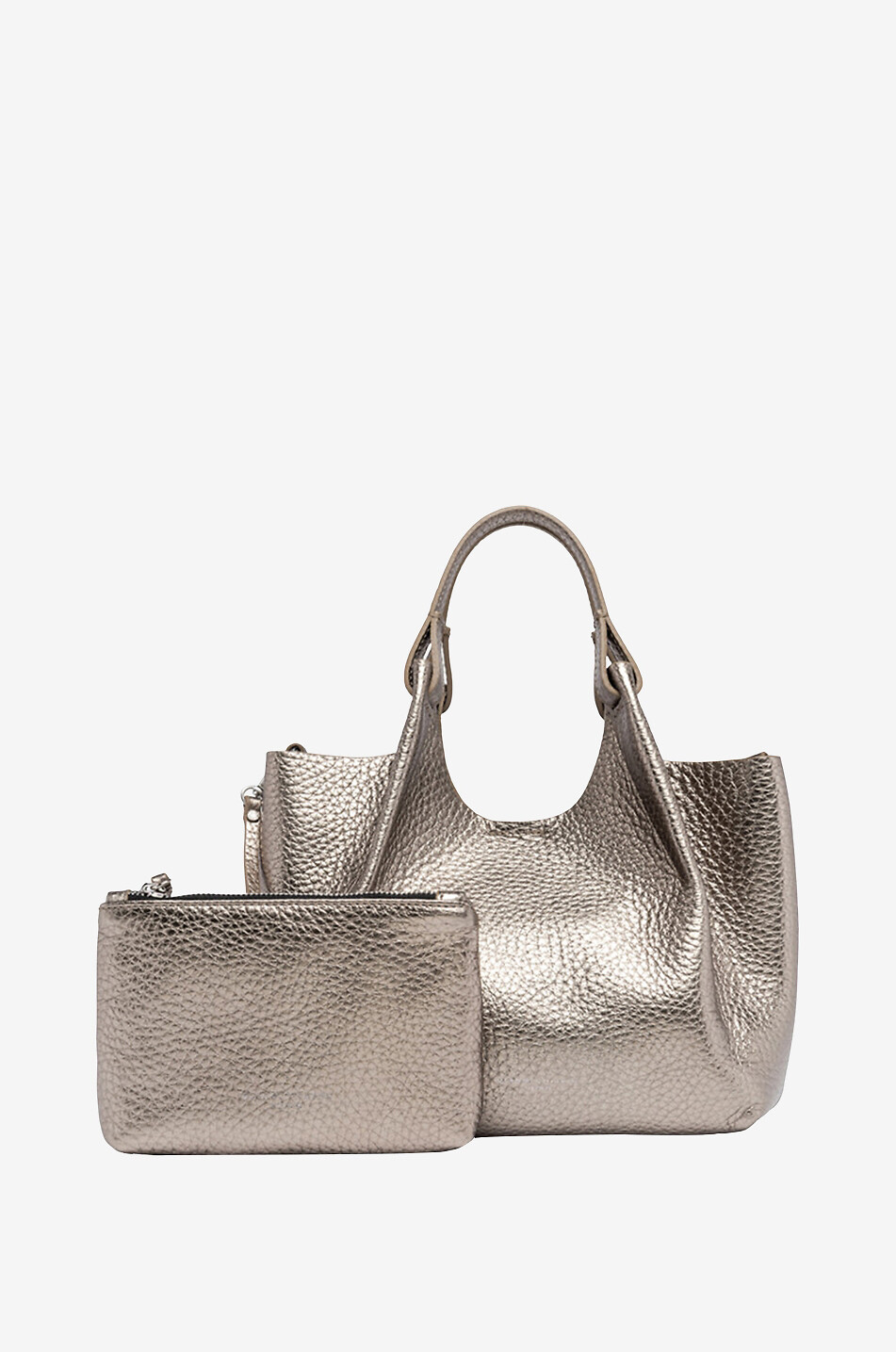 GIANNI CHIARINI Handtasche aus genarbtem Leder Dua Damen BRONZEFARBEN 2