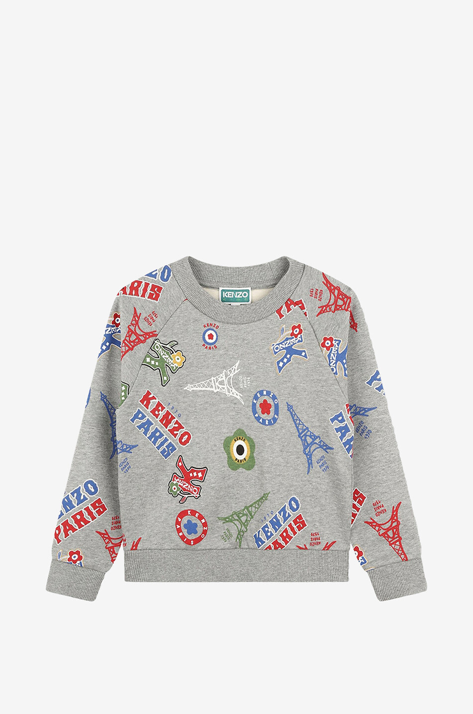 Sweat-shirt à col rond garçon Kenzo Paris Icons