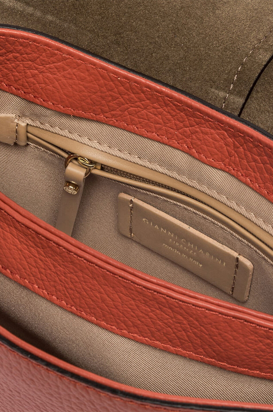 GIANNI CHIARINI Handtasche aus Rindsleder Helena Round Damen DUNKELORANGE 5