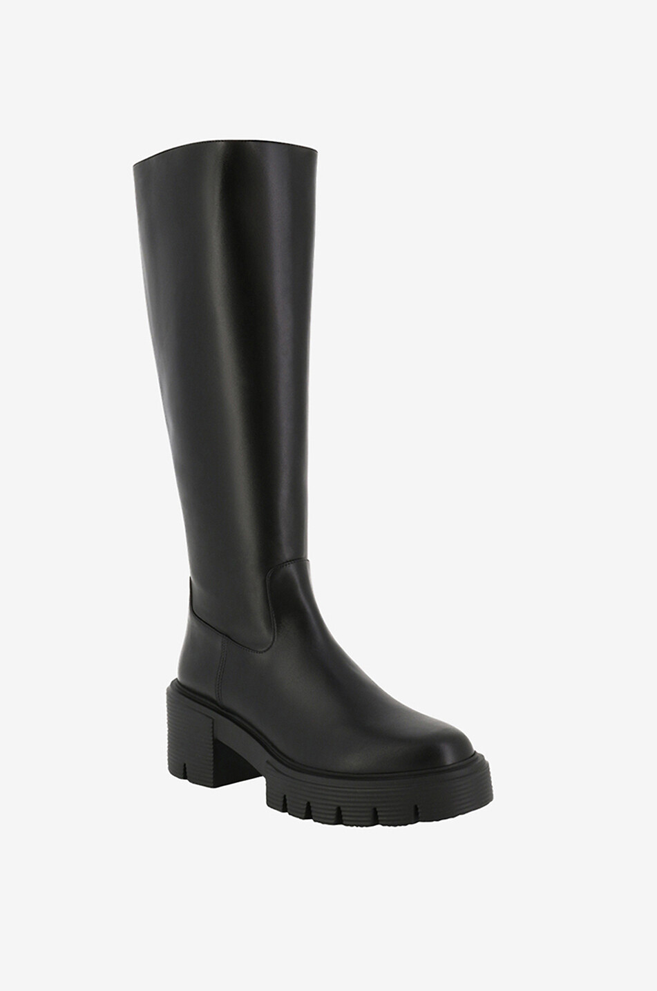 Bottes en cuir lisse à semelles crantées Soho Knee-High 45