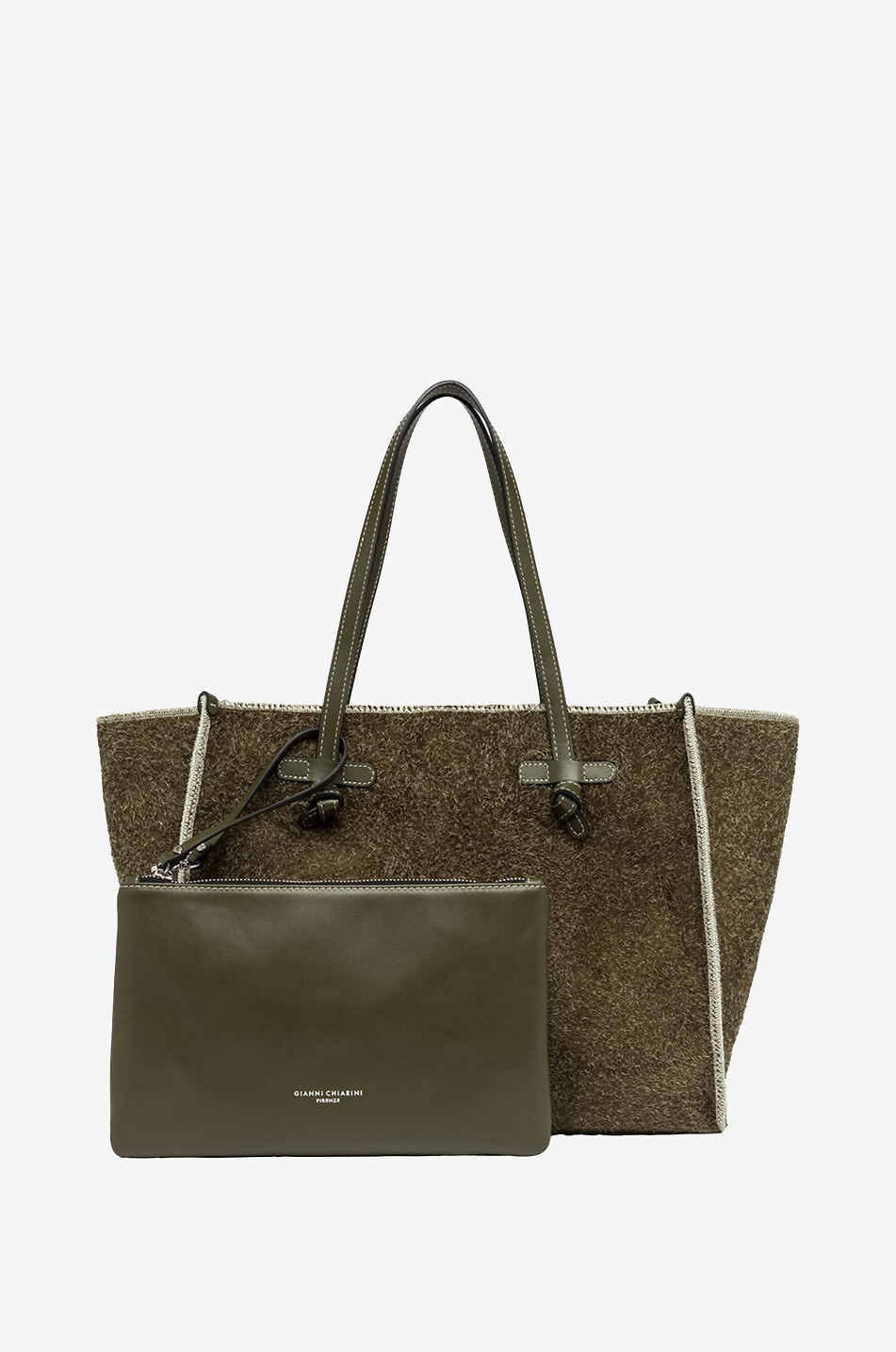 Marcella cow leather and cotton tote bag GIANNI CHIARINI Bongenie