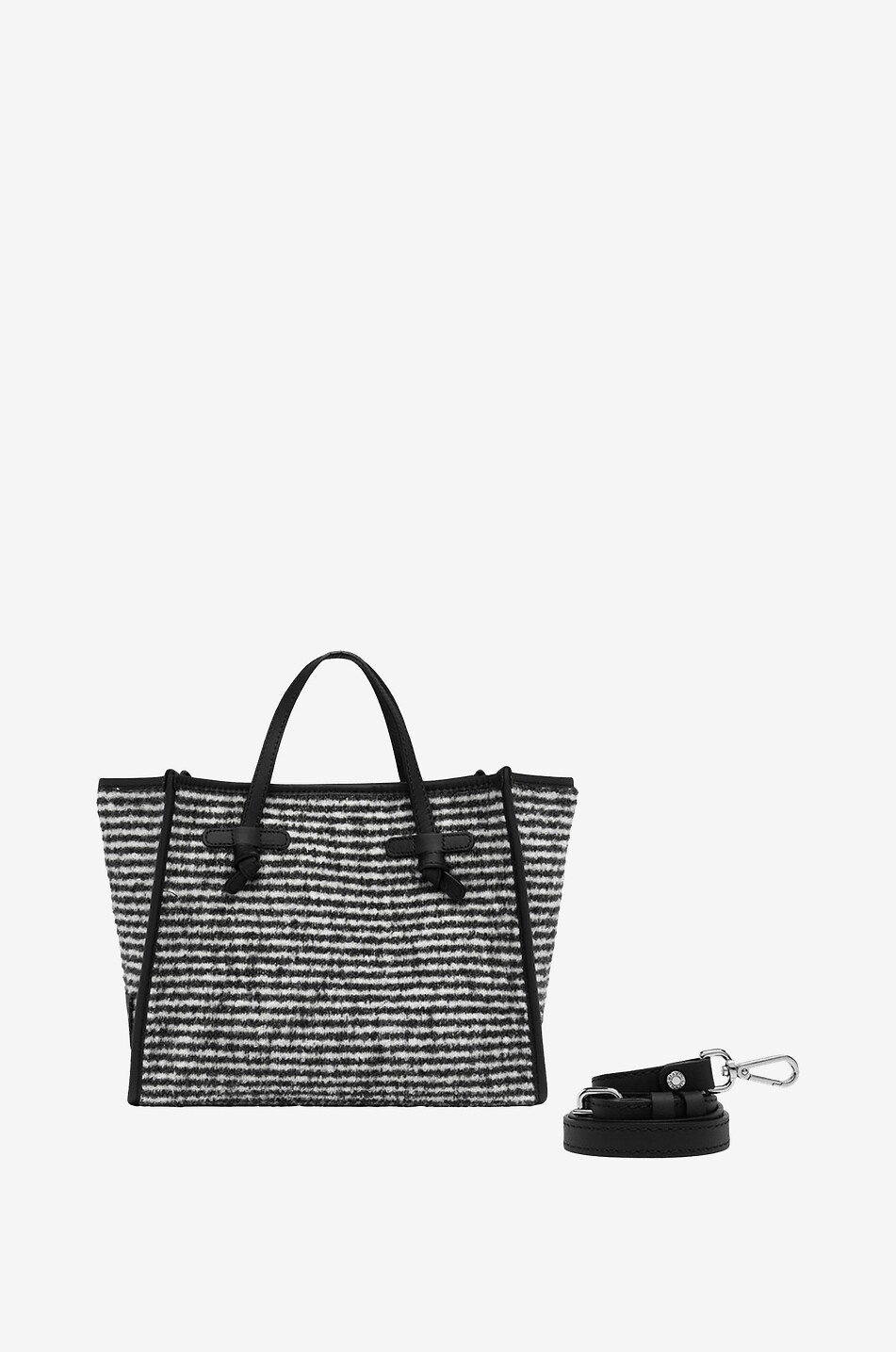 Cabas en maille rayée et cuir Miss Marcella