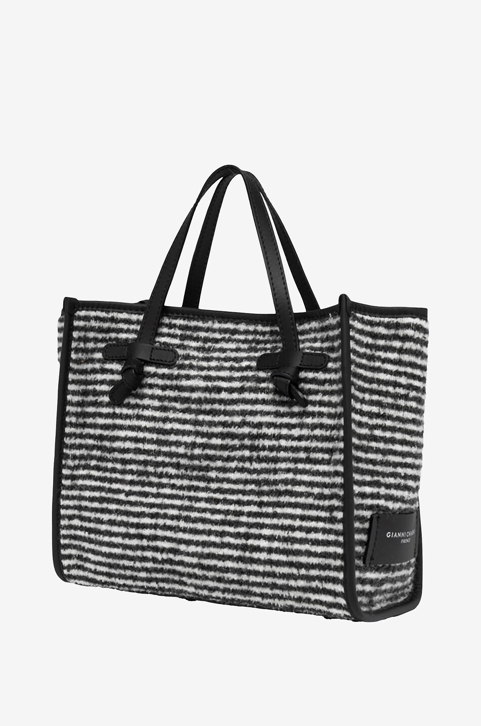 Cabas en maille rayée et cuir Miss Marcella
