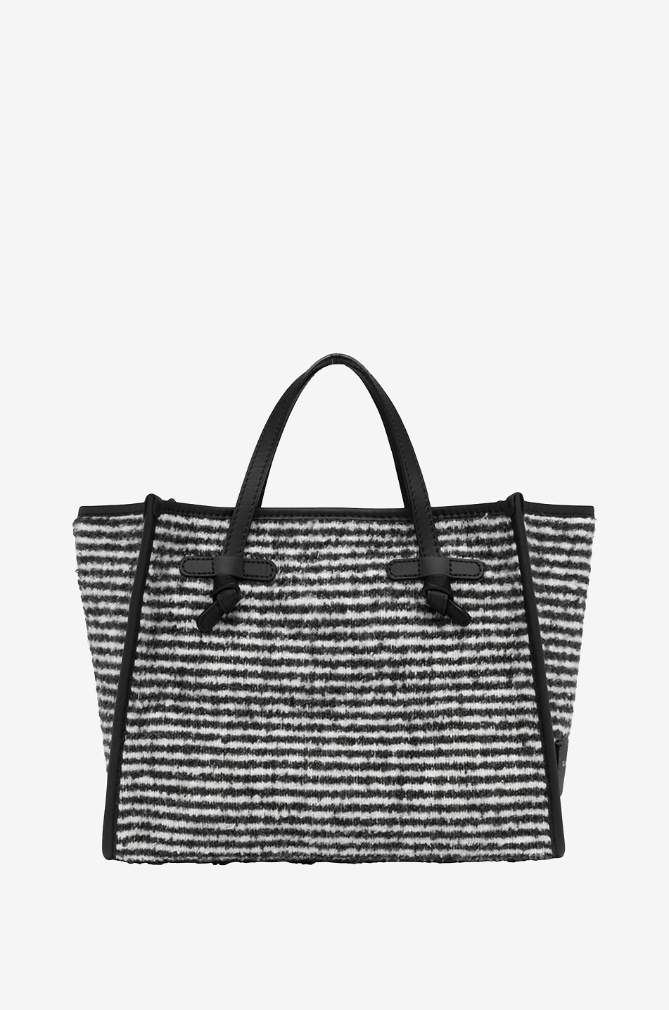 Cabas en maille rayée et cuir Miss Marcella