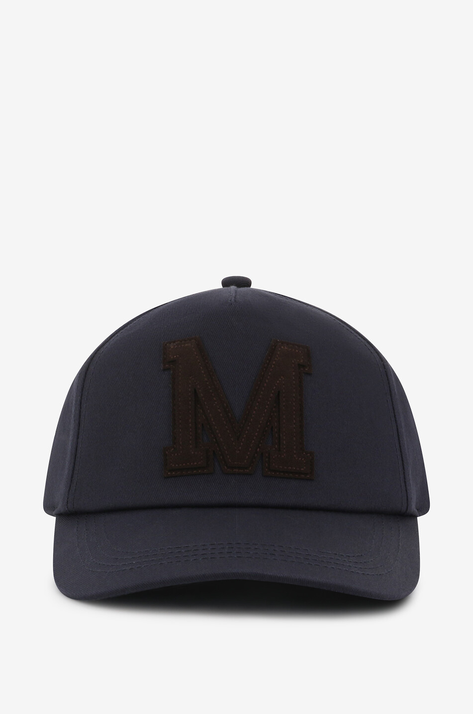 Casquette en gabardine à patch monogramme universitaire