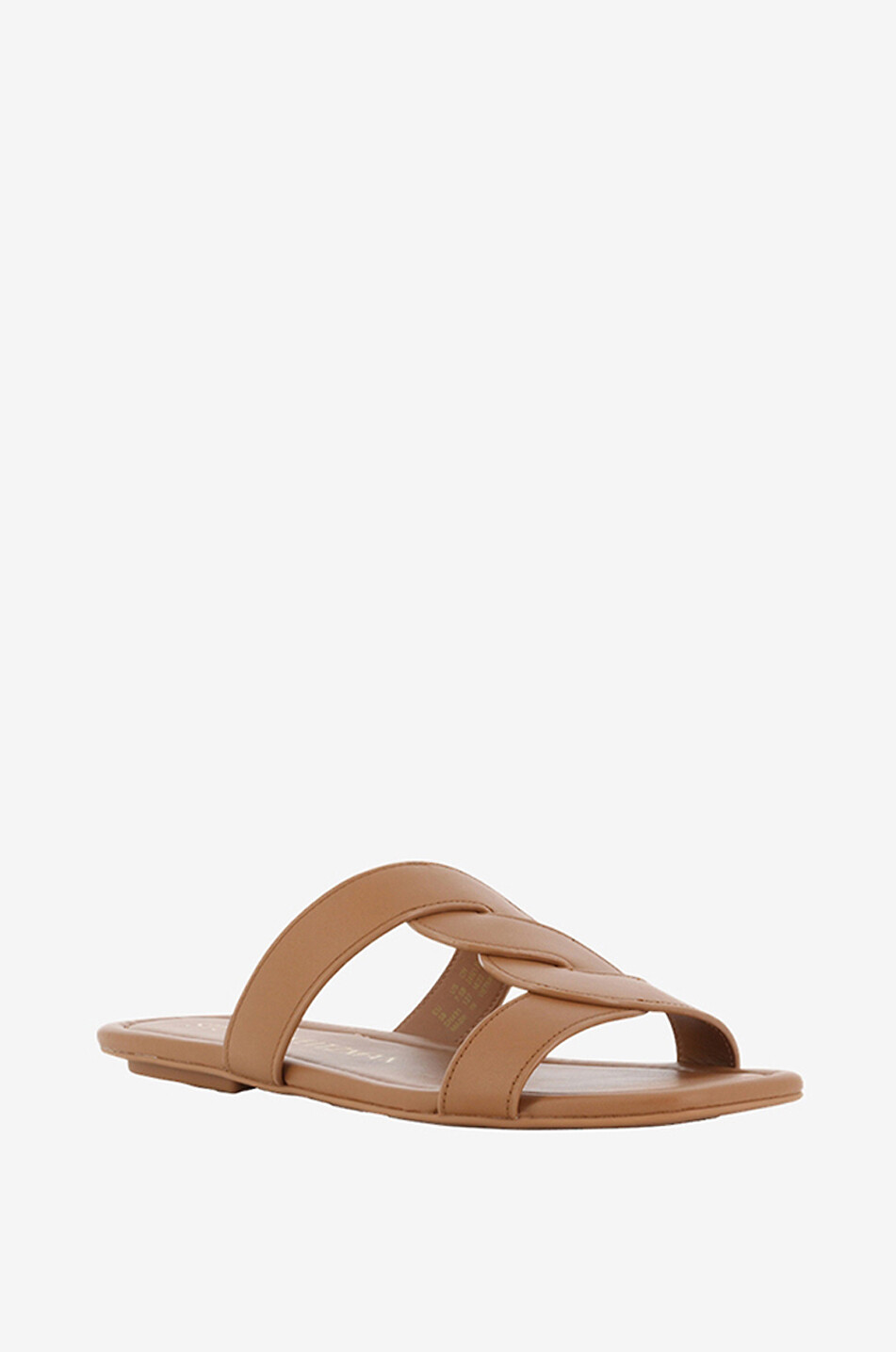 STUART WEITZMAN Mules plates en cuir lisse Ibiza Femme COGNAC 1