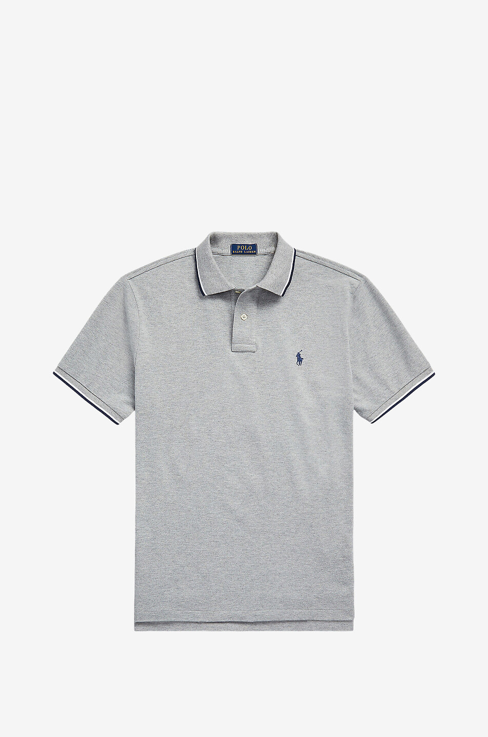 Kurzarm-Polohemd mit Kontrast-Streifen Custom Slim Pony