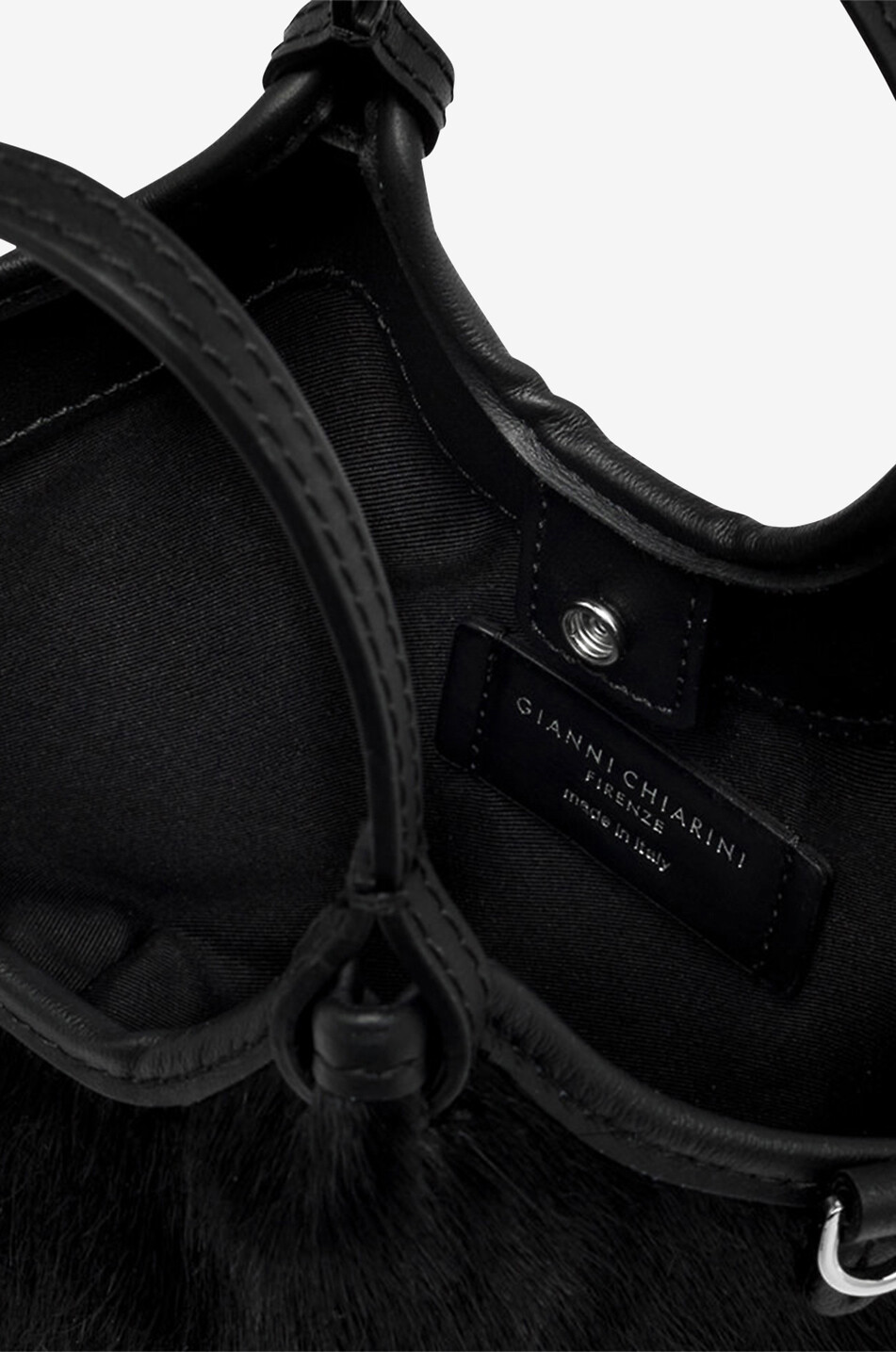 GIANNI CHIARINI Sac à main en cuir poulain Dua Femme NOIR 5