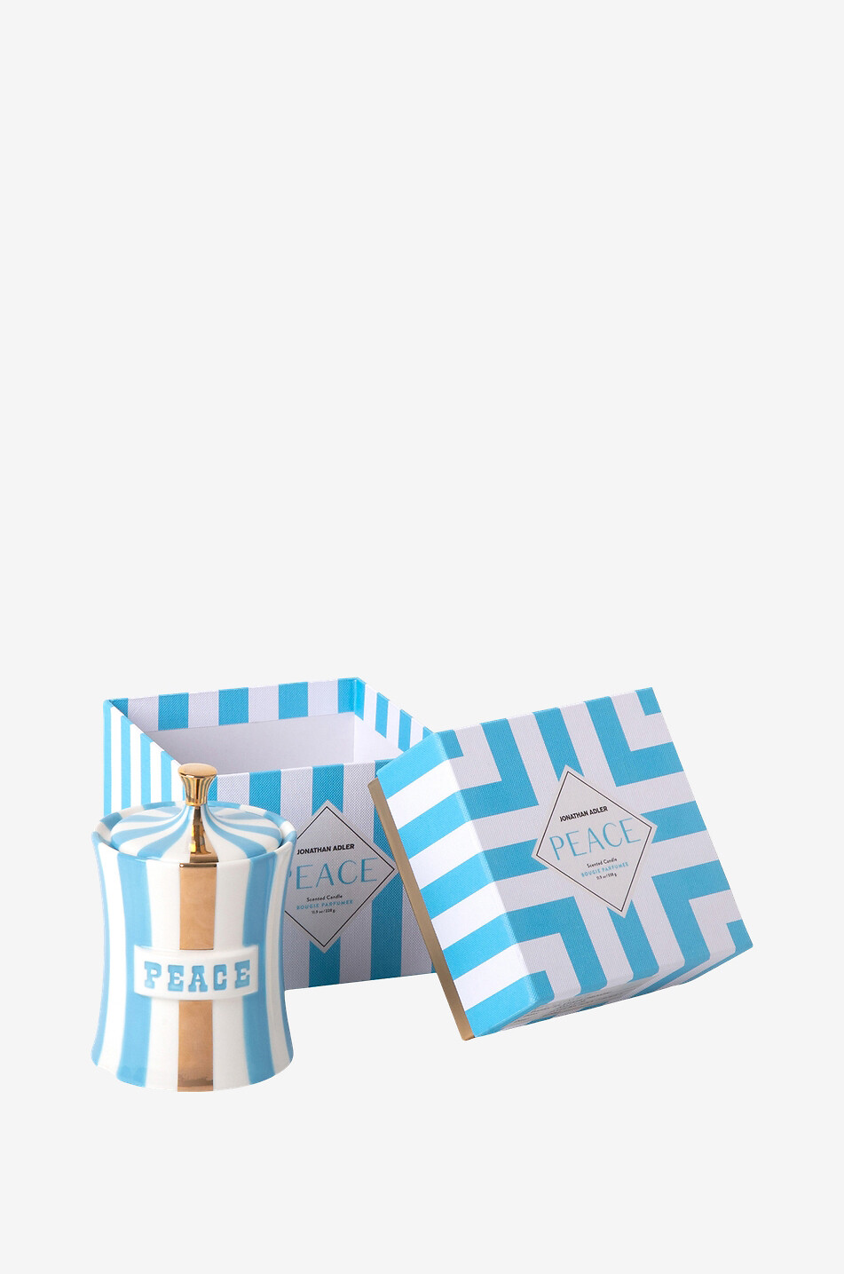 JONATHAN ADLER Bougie parfumée dans une boîte en porcelaine Peace Maison BLEU 3