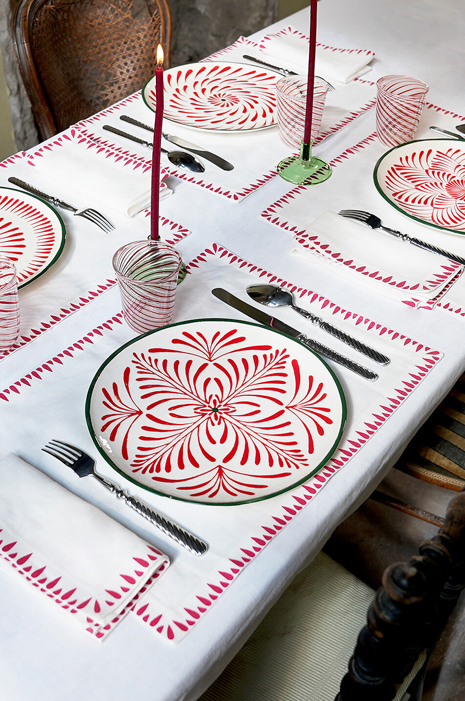 Set de table rectangulaire en lin Bazaar