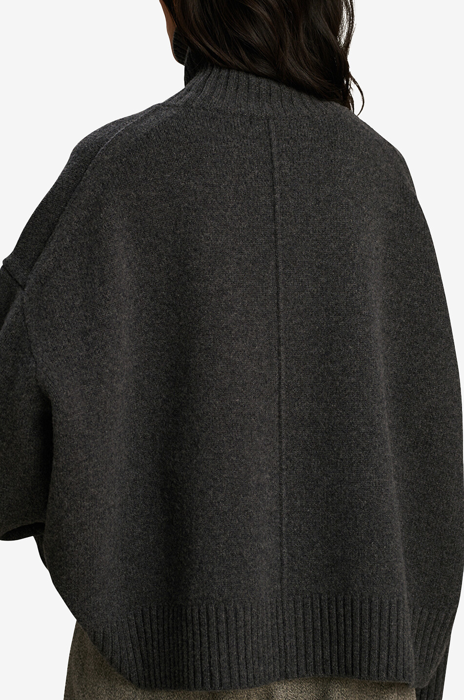SOEUR Pull oversize en laine à col roulé William Femme GRIS FONCÉ 3