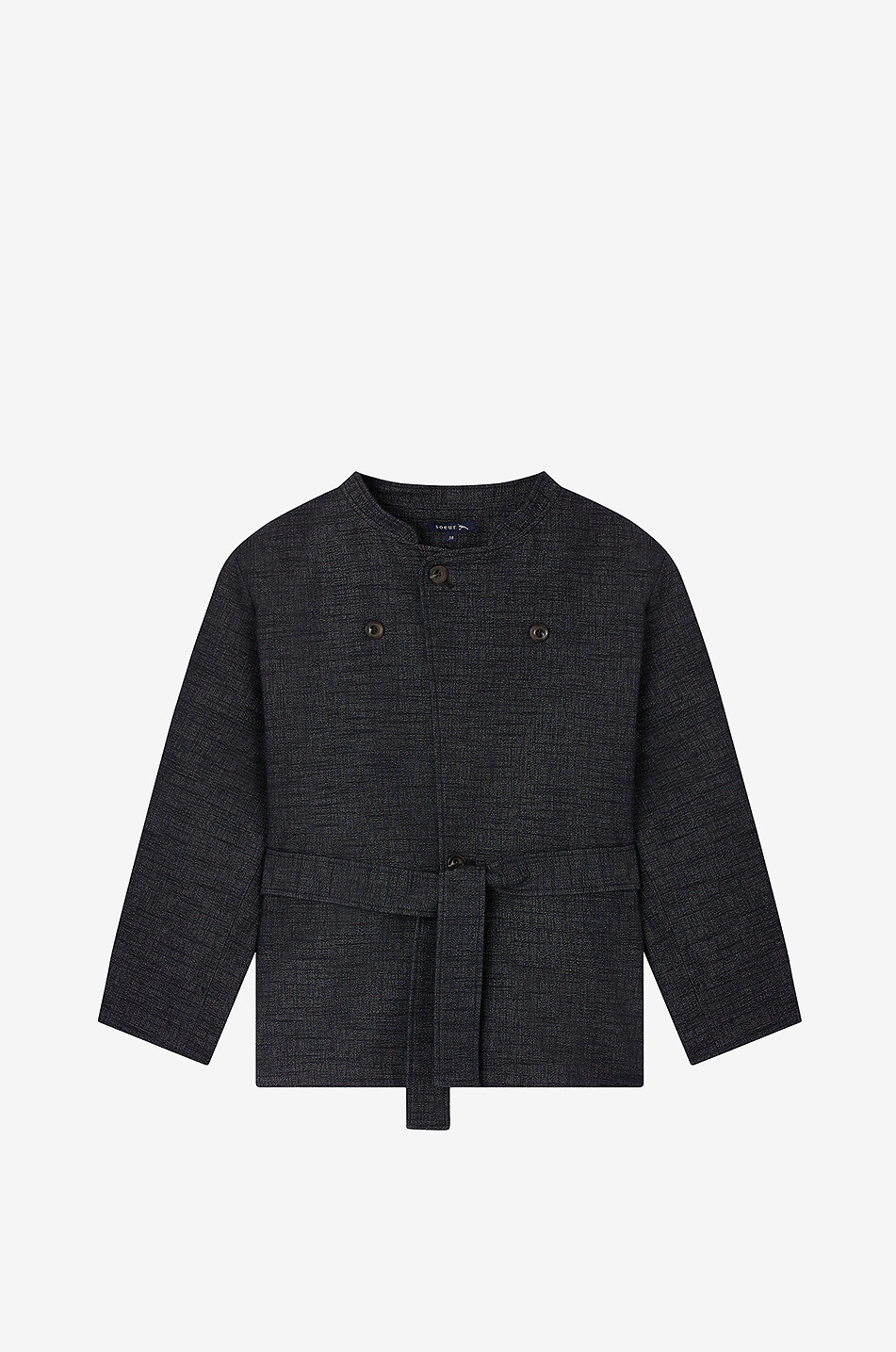 SOEUR Veste kimono en coton et soie flammée Bruges Femme BLEU FONCE 1