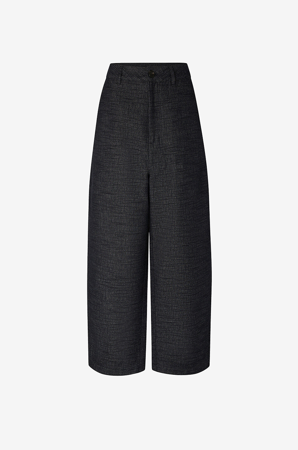 Pantalon large taille haute en coton et soie flammés Clovis