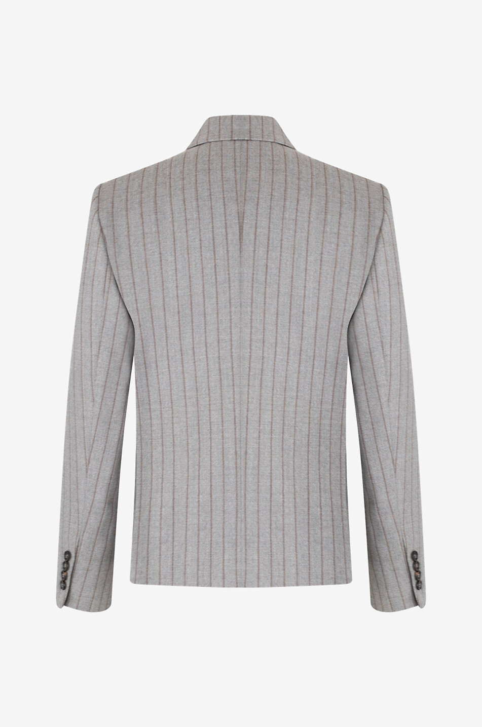 BRUNELLO CUCINELLI Cropped double-breasted pinstripe virgin wool blazer Women BROWN 2