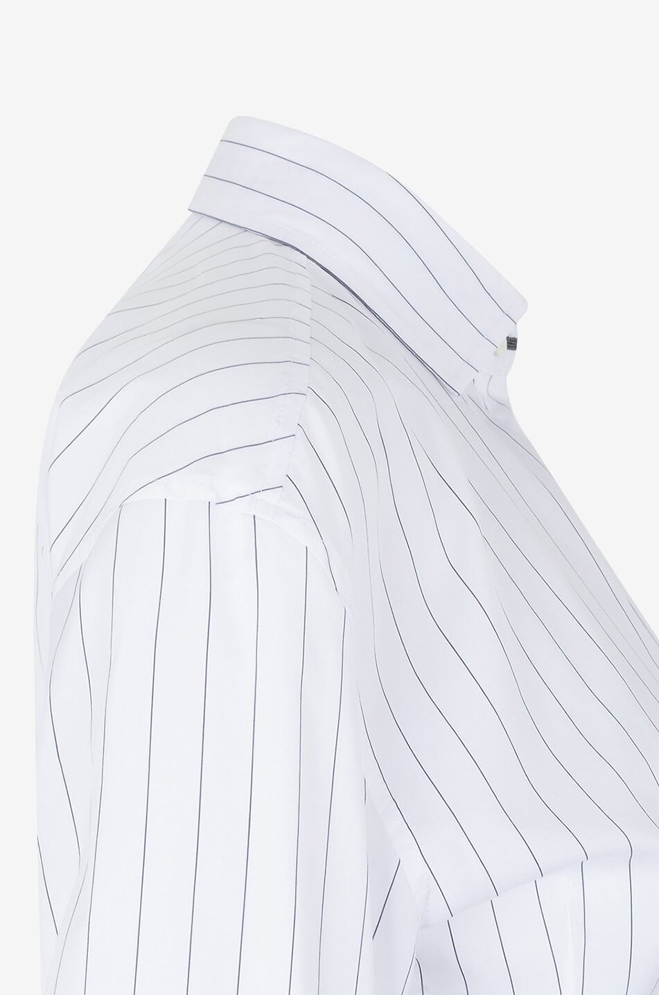 BRUNELLO CUCINELLI Chemise cintrée rayée en coton et soie Monile Femme BLANC 3