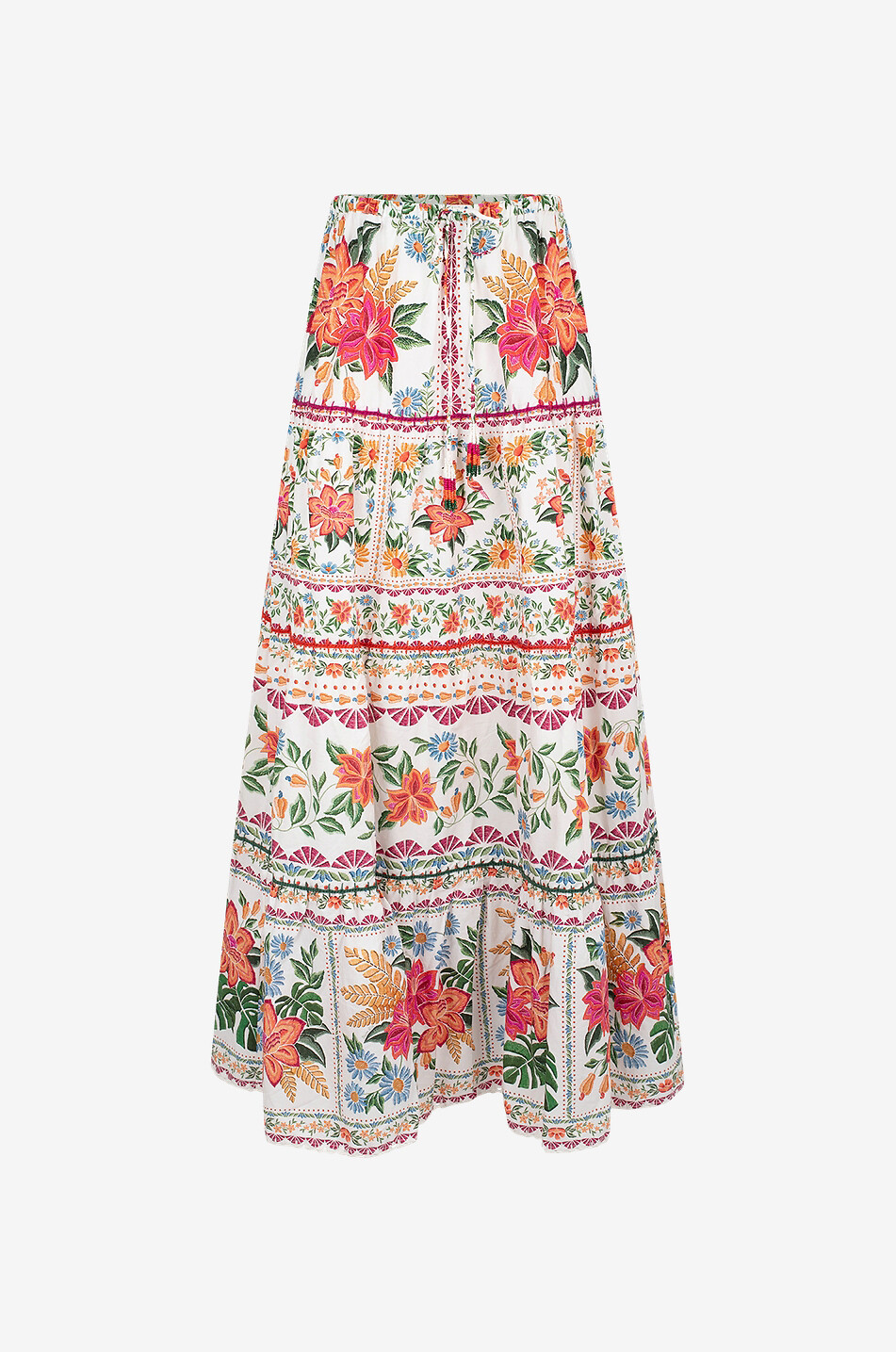 Jupe maxi évasée en popeline Bloom Garden