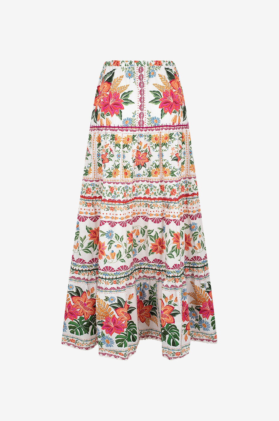 Jupe maxi évasée en popeline Bloom Garden